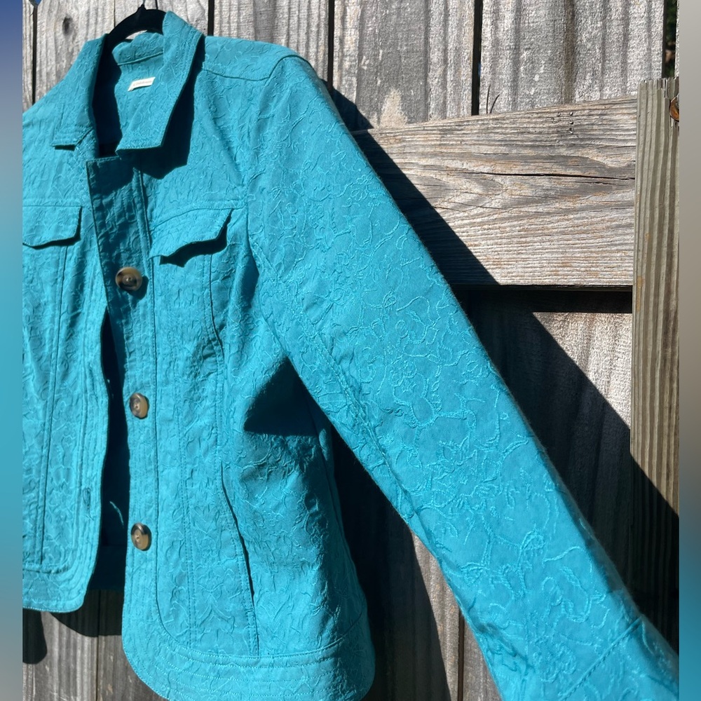 Coldwater Creek Women's Teal Jacket Size 14P - Picture 4 of 13